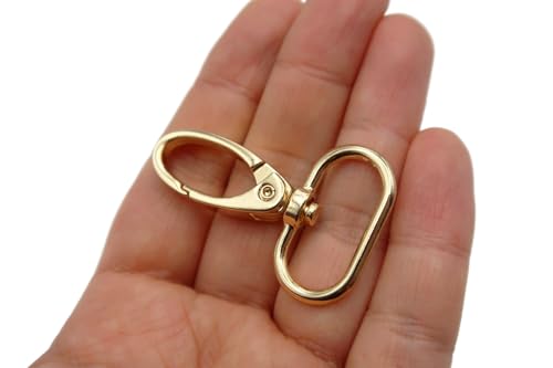 Swivel Lobster Claw Clasps 1 Inch 15pcs - Heavy Duty Metal Clasps with Secure Lock, Curved Snap Hooks for Bags, Jewelry Making, Keychains, Lanyards & DIY Craft Supplies (Gold, 1 inch) - color: Gold, size: 1 inch