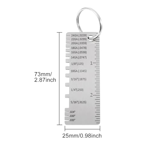 4pcs Gauge Metal Sheet Thickness Gauge Metal Gauge Tool Stainless Steel Thickness Gauge One Sided Material Wire Thickness Gauge Plated Size Inspection Tool