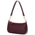KKXIU Small Black Purse for Women, Cute Mini Shoulder Bag Zipper Closure | 2 Removable Straps, Retro Underarm Bags, Classic Crossbody Bag, Handbag for Women - color: Wine
