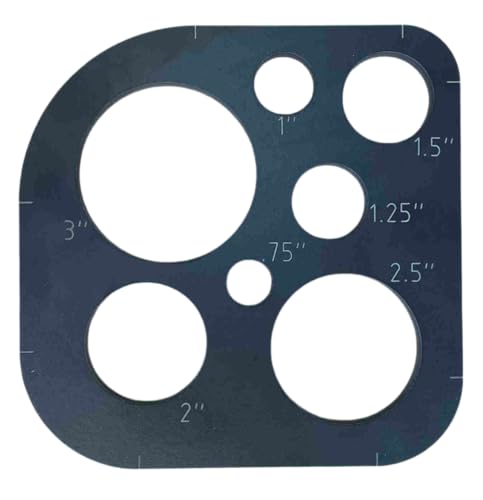Woodhaven 300 Corner Radius Template, 11-Piece Phenolic Set | 4 corner radius sizes (1"-3") plus 7 circle templates (3/4"-3"), 3/8" phenolic, handheld or router table use