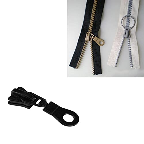 Fdit 20pcs Zipper Sliders Zipper Pulls Metal Alloy Zipper Pull Slider Head Size #5 Zip Fastener Repair Replacement for Bags Luggages Purses (Black)
