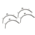 uxcell 4pcs Metal Purse Frame, 6" Kiss Lock Clasp Frame Rectangle Embossed Clutch Frame Handles for Coin Purse Sewing Bag Making DIY Leather Craft, Silver - color: Silver, size: 6"