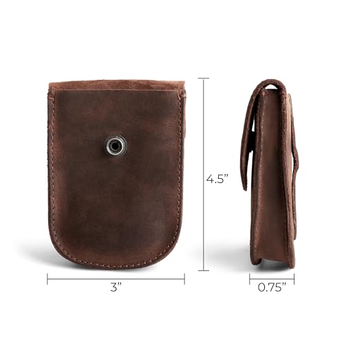 Hide & Drink, Holster Pouch, Durable EDC Waist Bag for Coins, Pocket Wallet, Headphones, Personal Items, Conveniently Attaches to Belt, Full Grain Leather, Handmade - color: Bourbon Brown