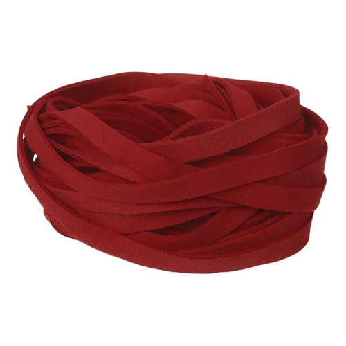 uxcell 10Pcs 1 Yard 10mm Wide Flat Leather String Cord, 1.4mm Thick Craft Suede Strap Braiding Lacing Strips Rope for DIY Leather Crafts Necklace Bracelet Collars Belts, Red - color: Red
