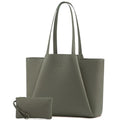 LOVEVOOK Laptop Tote for Women - 15.6 Inch Faux Leather Laptop Bag with Clutch, Large Capacity Office Purse Computer - color: Dark Green, size: 15.6 inch