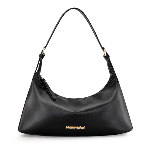 Montana West MEDIUM Shoulder Purses for Women Crescent Hobo Bags Trendy Purses - color: 073-black