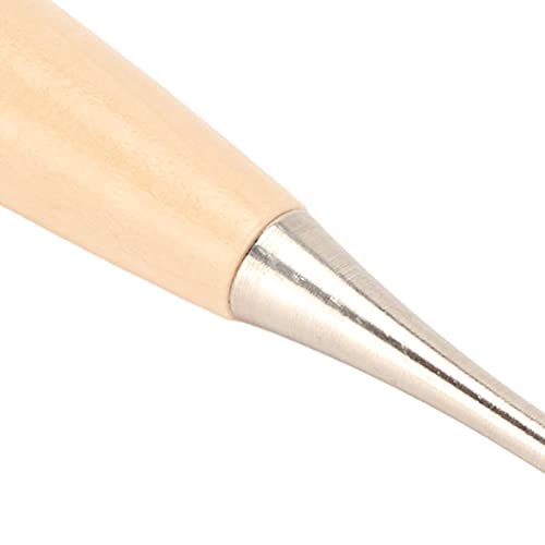 Leather Scratch Awl, Professional Stainless Steel Wooden Handle Punch Tool for DIY Sewing Book Binding Leather Craft with Protective Case 10 Pieces