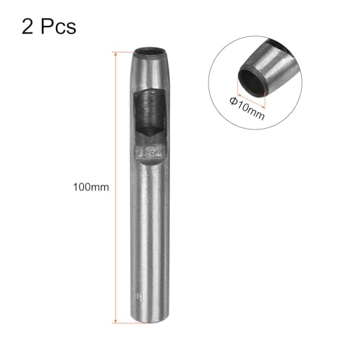 HARFINGTON 2pcs Hollow Punch for Leather 10mm Round Hole Punch Tool for Belt Puncher Carbon Steel Single Punch for Watch Belt Cut Leather Craft Rubber Paper Fabric Plastic Soft Material - size: 10mm