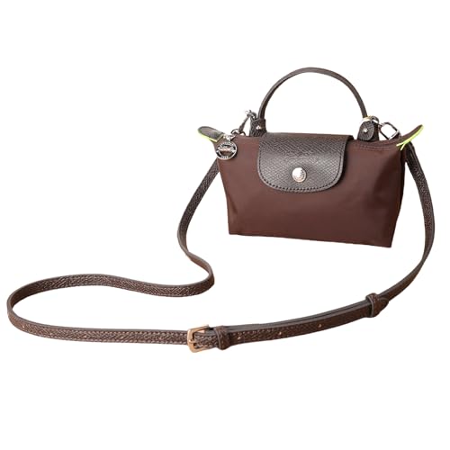 Purse Straps Replacement, Leather Handbag Crossbody Shoulder Strap Kit Adjustable for Mini Longcamp Tote Bag Women - color: Mocha