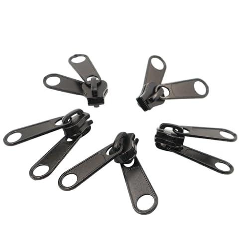 #10 Black Reversible Pulls for Tent Gazebo Quilt Jacket Bulk Zipper Repair | Leekayer 10PCS #10 Black Reversible Pulls for Resin Plastic Zippers Large Double Sided Zipper Pulls Sliders - color: Black, size: #10-Reversible Pulls