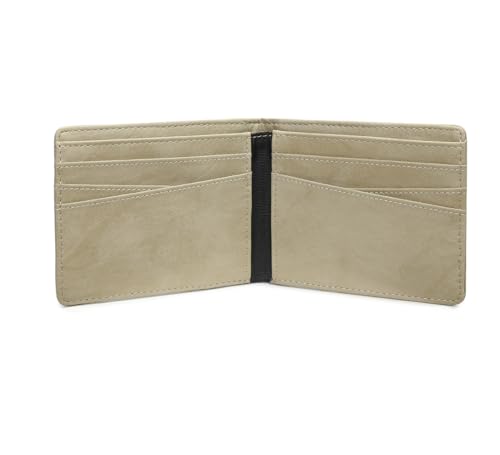 Lanyani Minimalist Fabric Wallet Bifold RFID Blocking - color: B-Beige