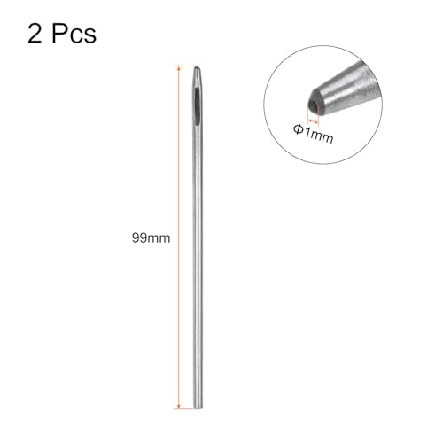 HARFINGTON 2pcs Hollow Punch for Leather 1mm Round Hole Punch Tool for Belt Puncher Carbon Steel Single Punch for Watch Belt Cut Leather Craft Rubber Paper Fabric Plastic Soft Material - size: 1mm