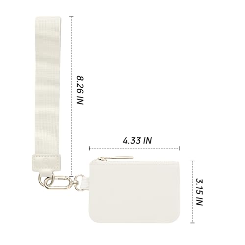 Mum's Memory Mini Zip Around Wristlet Wallets for Women -KeyChain Wallet with Detachable Dual Pouch Wristlet -Key Chain Coin Purse Small Wallets - color: White+Gold
