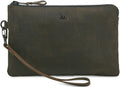 Leather Wristlet Wallet for Women Clutch Handbag Purse with Cell Phone Slot | Genuine Top Grain Leather, 8 Credit Card Slots, Detachable Strap, YKK Zipper, Gifts for Women - color: Coffee Crazy Horse
