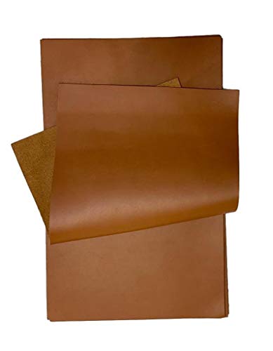 Italian Calf Cow Leather: 7.5" x 12" Pre-Cut Leather Pieces (Cognac, 1 Piece) - color: Cognac, size: 1 Piece