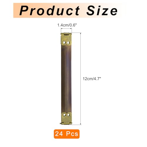 uxcell 24Pcs Metal Internal Flex Frame, 12cm/4.7" Coin Purse Frame Handbag Hinges Clip for Wallet Bag DIY Craft Sewing Purse Making, Bronze - size: 4.7"
