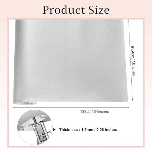 uxcell Marine Vinyl Fabric, 54 Inch 1 Yard Upholstery Faux Leather Soft Waterproof Sheets Fabric for Crafts DIY Sewings Sofa Wallets Handbag Car, Silver - color: Silver