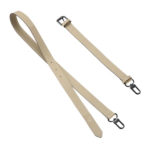 IBWell Genuine Leather Strap Replacement Crossbody Adjustable with Shoulder Strap Pads for Travel Duffel Bags - color: Beige-gun Buckle