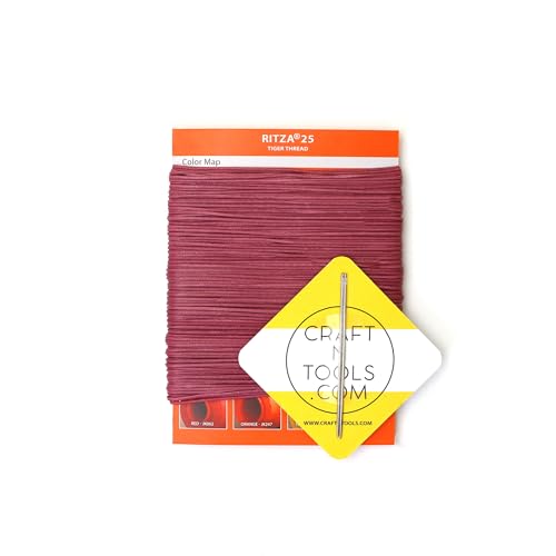 Bishop 1.2mm RITZA 25 Tiger Thread for Leather Craft | Waxed Polyester Saddlers Thread - color: 1,2 mm - Bishop - 50 meters