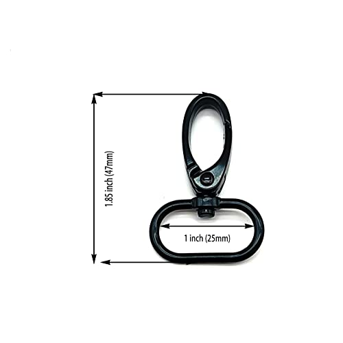 Swivel Lobster Clasps 1 inch Black for Purses Bag Hardware 20pcs | Metal Swivel Snap Hooks 1" for Handbag Backpack Crossbody bag Webbing Dog Collars Keychain Lanyard Strap Craft Making - color: Black, size: 1 inch