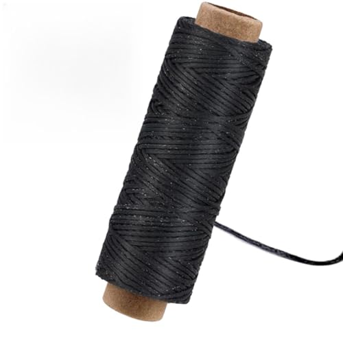 Leather Sewing Waxed, Waxed Thread for Beginners Leather Craft DIY Supplies, Shoe Repairing, Jewelry Making - color: Black, size: 50 Yards