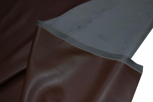 Double Sided Soft Skin Faux Leather/suedeHalf Yard 54" x 18" Thickness 0.65mm Width:54" Perfect for Upholstery, DIY Crafts, Hat Making, Hair Crafts Making, Sewing Chocolate(Back Gray) - color: Chocolate, size: 18"x54"