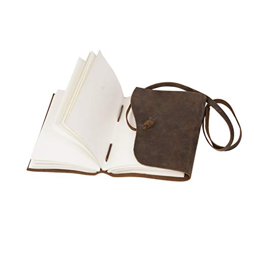 Leather Journal Travel Diary, Handmade Vintage Bound Notebook For Men & Women, Antique Finish, Genuine Buffalo Leather, Quality Unlined Paper Perfect for Notes, Art Sketchbook, 7X5 Inches, Cream - style: 7X5 Inches - Cream Unlined