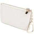 Veki Coin Purse Change Mini Purse Wallet with Zipper, Solid color-White | Fashionable Bag for Men Women, Key Chain Pendant Leather Classic Clutch Purse - color: Solid color-White