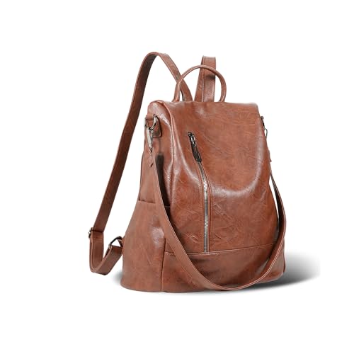 Small Women Backpack Purse PU Leather Anti-theft Casual Shoulder Bag Fashion Ladies Satchel Bags - color: Tortoiseshell Brown, size: Small