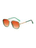 kimorn Women's Tangle Free Aviator Sunglasses, Polarized UV400 Protecion | Retro Square Frame Shades, Small-Medium Fit, Driving, Beach, Daily Wear - color: Gold+clear Green+pink Grading