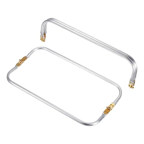 uxcell Metal Purse Frame 2Pcs, 13.8" Rectangle Lock Frame Kiss Lock Clasp Bag Frame Hardware Replacements for DIY Purse Handle Bag Making Sewing Craft Carpet - size: 13.8"