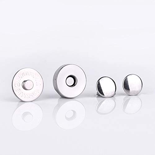 Sbest 20 Sets 18MM Coppery Strong Magnetic Button Clasps,Round Magnetic Snaps Bag Button Clasps Closure Purse Handbag with Washer Nickel DIY Craft Sets for Sewing (Beautiful Style 18mm, Silver) - color: silver, size: Beautiful style 18mm