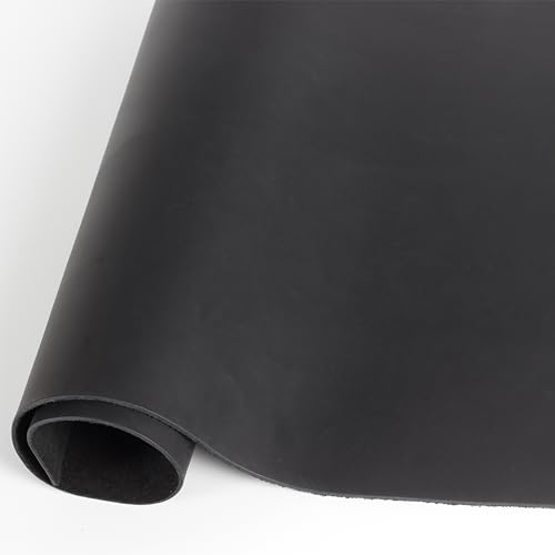 Toprank Genuine Leather Sheets for Crafts 24''X12'' Precut Full Grain Leather Tooling Leather (1.6mm) Cowhide Leather Pieces Square, Black - color: Black, size: 24"x12"
