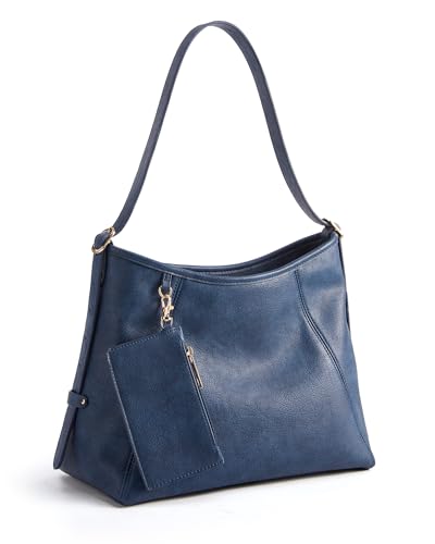 Missnine Hobo Bag for Women PU Leather Purses, Multi-pocket Crossbody Handbags with Zipper,Shoulder Bags Tote Purse - color: Blue