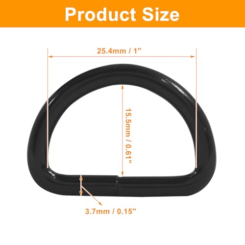 Welded Semi-Circular D Ring - color: Black
