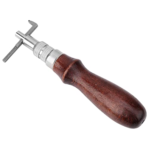 Professional Leather Groover Tool, Adjustable High Hardness Quenched Steel Leather Edge Stitching Notcher for DIY Leather Craft Wooden Handle 135mm