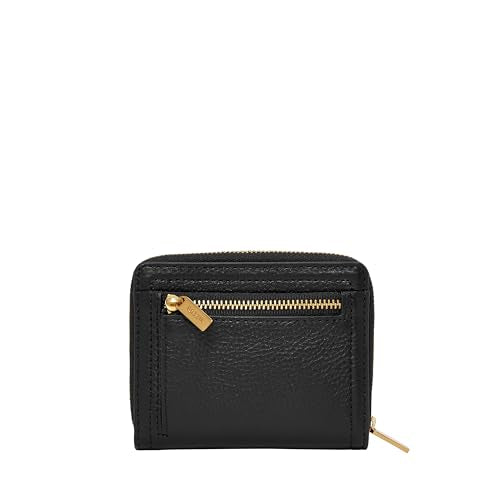 Fossil Women's Logan RFID-Blocking Leather Mini Multifunction Bifold Wallet - color: BLACK