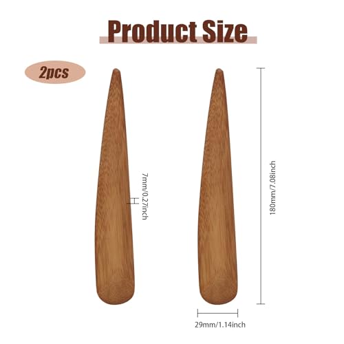 FREEBLOSS 2Pcs Sewing Point Turner & Seam Creaser Set Bamboo Corner Turner Tool for Quilting Fabric Pressing & Edge Creasing Handy Sewing Mark Turner for Precision Sewing Projects