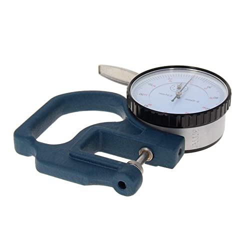 Utoolmart Dial Thickness Gauge, 0-10mm x 30mm / 1.18-inch Flat Head Thickness, Precision Round Dial, Indicator, Measuring Tool for Paper Leather Cloth Paper, Film, Wire 1 Pcss - size: 0-10*30MM