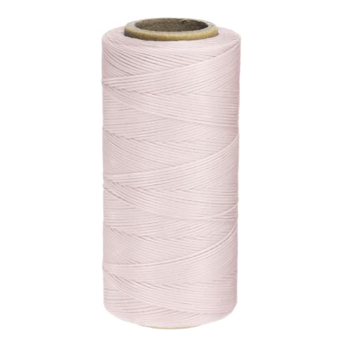 Uxcell 150D 0.8mm Flat Waxed Thread, 284 Yards, Polyester, Lotus Pink, Leather Sewing Waxed String - color: Lotus Pink