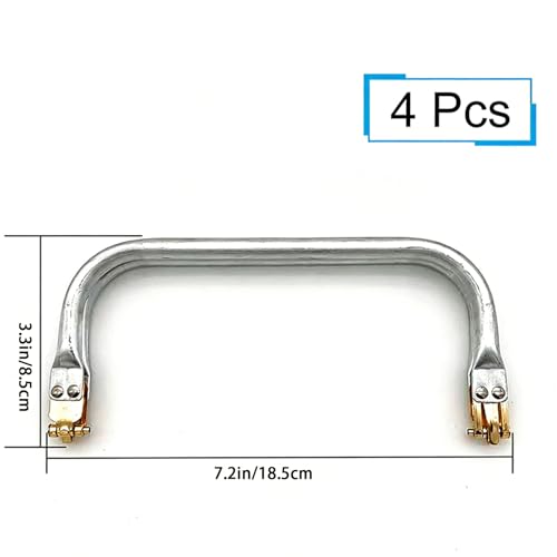 4 Pcs Metal Purse Frame 7.4" Kiss Lock Clasp Bag Frame Purse Hardware Inner Kiss Clasp Rectangle Lock for DIY Handle Bag Crafting Sewing Materials