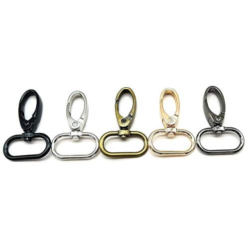 1 inch Swivel Lobster Clasps for Purses Bag Hardware 20pcs Gold | 1" Metal Swivel Snap Hooks for Handbag Backpack Webbing Strap Crossbody Bag Dog Collars Keychain Lanyard Strap Craft Making - color: Gold, size: 1 inch