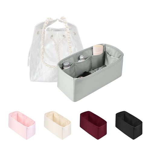Satin Purse Organizer for Chanel 25 Bag Jumbo, Pearl grey - color: Pearl grey, size: 25 Handbag Jumbo