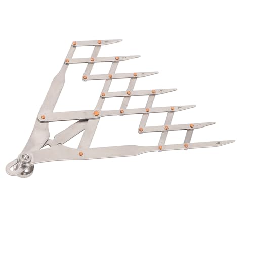 Expanding Sewing Gauge, Equal Distance Leather Belt Quick Mark, Equidistant Measuring Marking Drapery Guide Ruler, Equally Spacing Isometric Divider Ruler Tool (7 Teeth with Lock - style: 7 Teeth with Lock Function