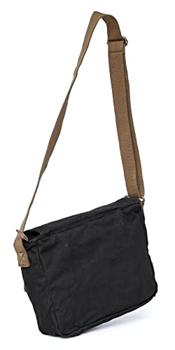 GOOTIUM Canvas Messenger Bag - Vintage Crossbody Shoulder Bag Military Satchel - color: Charcoal