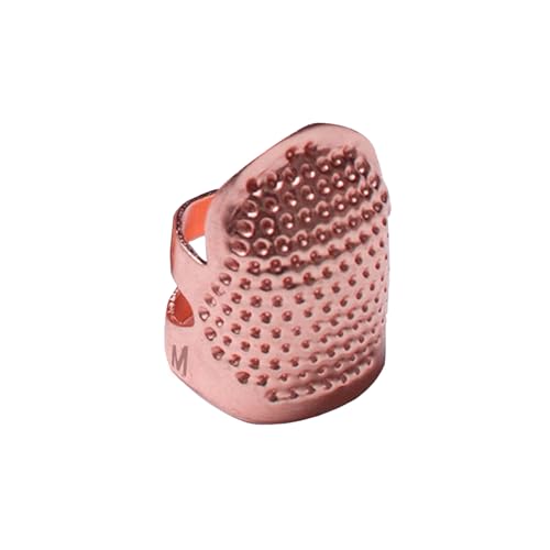 1 Pcs Adjustable Metal Sewing Thimble Finger Protector Open Top Ring Thimble Fingertip Shield for Quilting Embroidery Hand Sewing Tool(Rose Gold, M) - color: Rose Gold|M
