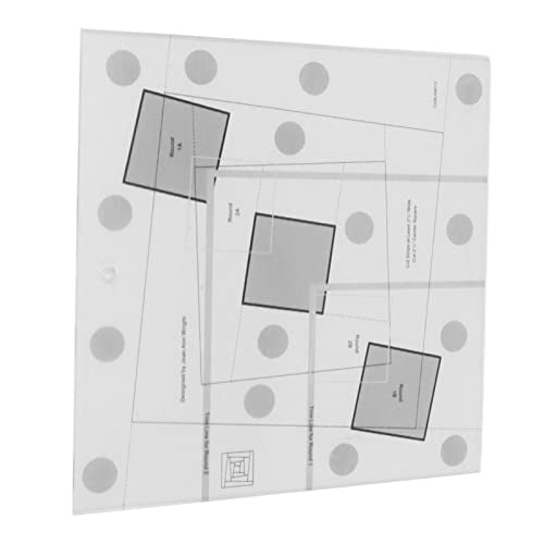 AUNMAS Log Cabin Quilting Ruler, Non Slip Acrylic Quilt Ruler with Printed Strip Widths and Center Square for Precise Trimming Log Cabin Blocks High Contrast Markings - size: 10 Inch