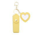 Sisadodo Lip Oil Lipstick Case with Mirror Lip Oil Lipstick Holder Key Chain for Car Keys Keychains Lipstick Organizer Case - color: Yellow