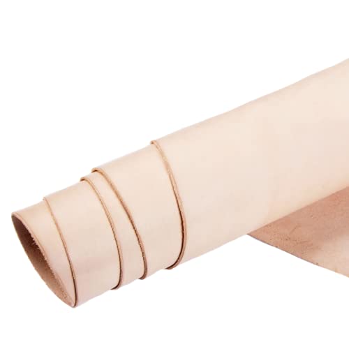 ELW Full Grain Cowhide Leather 4-5 oz [1.6-2mm] Thickness in Pre-Cut Size: 8"x24", AB Grade Hide Vegetable Tanned Leather Using for Tooling, Carving, Molding, Dyeing Material for Craft, Hobby - size: 8"x24"