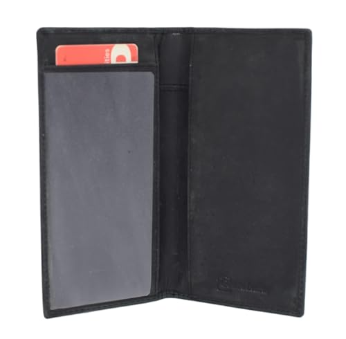 Genuine Leather Checkbook Cover For Men & Women Checkbook Holder Wallet RFID Blocking USA Series (USA Flag Black) - color: USA Flag Black